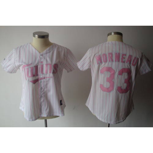 Minnesota Twins #33 Justin Morneau White Pink Number Womens Fashion Stitched MLB Jersey Minnesota Twins #33 Justin Morneau White Pink Number Womens Fashion Stitched MLB Jersey