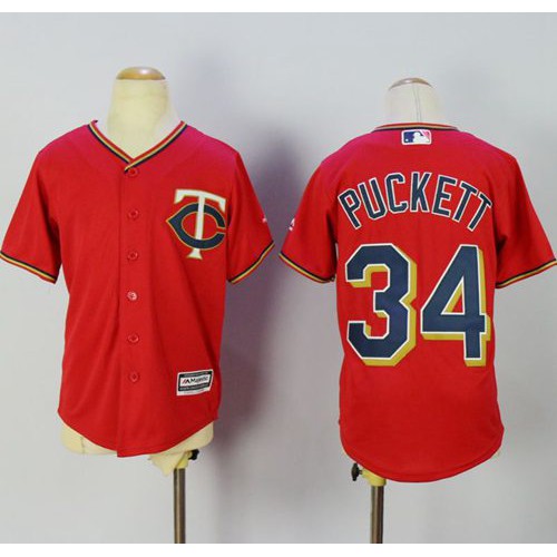 Minnesota Twins #34 Kirby Puckett Red Alternate Cool Base Stitched Youth MLB Jersey Minnesota Twins #34 Kirby Puckett Red Alternate Cool Base Stitched Youth MLB Jersey