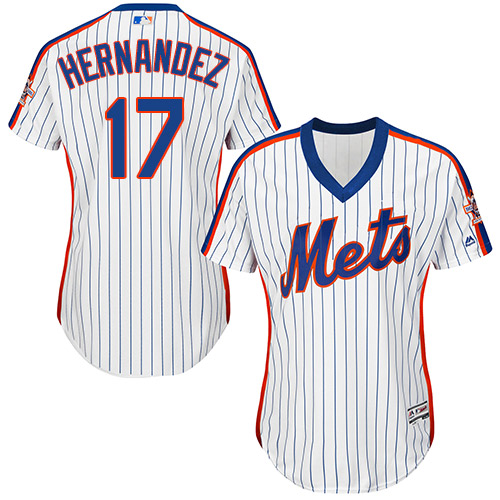New York Mets #17 Keith Hernandez White(Blue Strip) Alternate Womens Stitched MLB Jersey New York Mets #17 Keith Hernandez White(Blue Strip) Alternate Womens Stitched MLB Jersey