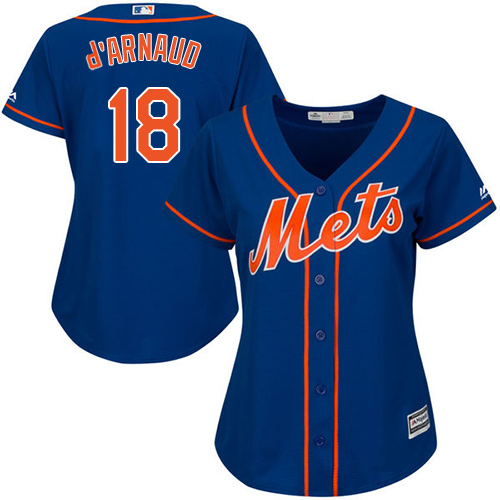 New York Mets #18 Travis dArnaud Blue Alternate Womens Stitched MLB Jersey New York Mets #18 Travis dArnaud Blue Alternate Womens Stitched MLB Jersey