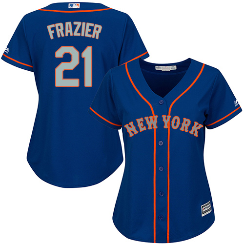 New York Mets #21 Todd Frazier Blue(Grey NO.) Alternate Womens Stitched MLB Jersey New York Mets #21 Todd Frazier Blue(Grey NO.) Alternate Womens Stitched MLB Jersey
