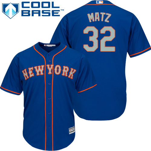 New York Mets #32 Steven Matz Blue(Grey NO.) Cool Base Stitched Youth MLB Jersey New York Mets #32 Steven Matz Blue(Grey NO.) Cool Base Stitched Youth MLB Jersey