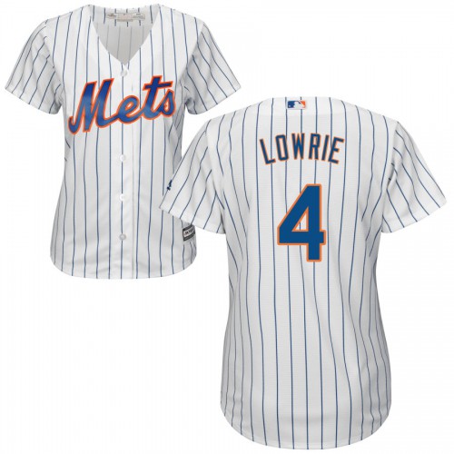 New York Mets #4 Jed Lowrie White Womens Cool Base Stitched MLB Jersey New York Mets #4 Jed Lowrie White Womens Cool Base Stitched MLB Jersey
