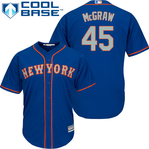 New York Mets #45 Tug McGraw Blue(Grey NO.) Cool Base Stitched Youth MLB Jersey New York Mets #45 Tug McGraw Blue(Grey NO.) Cool Base Stitched Youth MLB Jersey