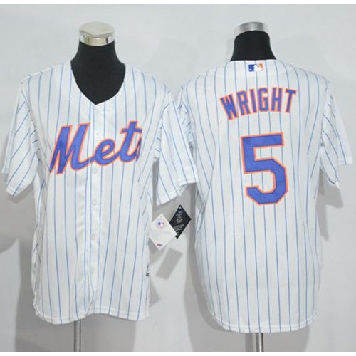 New York Mets #5 David Wright White(Blue Strip) Home Cool Base Stitched Youth MLB Jersey New York Mets #5 David Wright White(Blue Strip) Home Cool Base Stitched Youth MLB Jersey