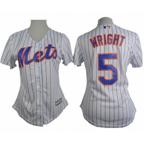 New York Mets #5 David Wright White(Blue Strip) Womens Home Stitched MLB Jersey New York Mets #5 David Wright White(Blue Strip) Womens Home Stitched MLB Jersey