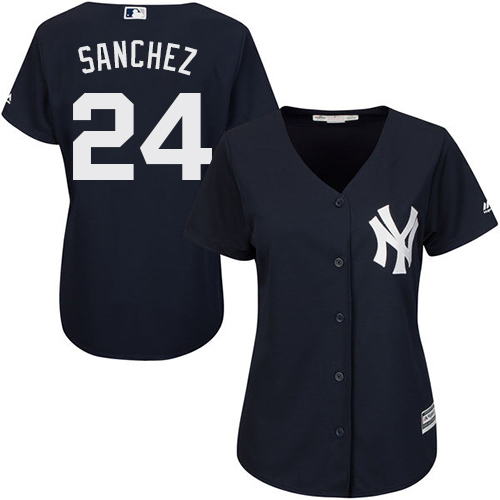 New York Yankees #24 Gary Sanchez Navy Blue Womens Alternate Stitched MLB Jersey New York Yankees #24 Gary Sanchez Navy Blue Womens Alternate Stitched MLB Jersey