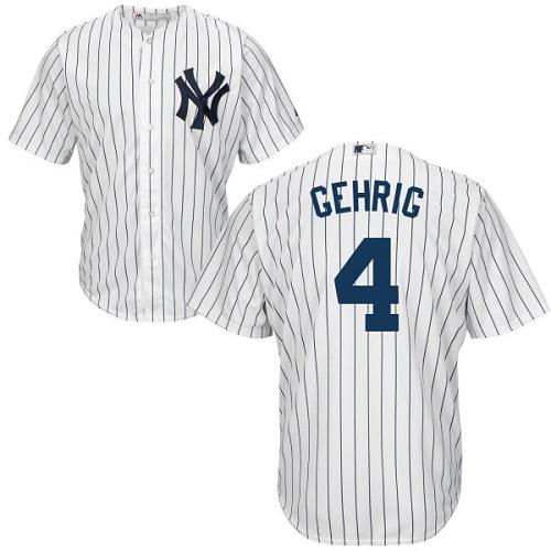 New York Yankees #4 Lou Gehrig White Cool Base Stitched Youth MLB Jersey New York Yankees #4 Lou Gehrig White Cool Base Stitched Youth MLB Jersey