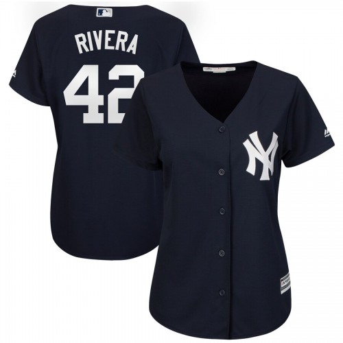 New York Yankees #42 Mariano Rivera Majestic Womens 2019 Hall of Fame Cool Base Player Jersey Navy New York Yankees #42 Mariano Rivera Majestic Womens 2019 Hall of Fame Cool Base Player Jersey Navy