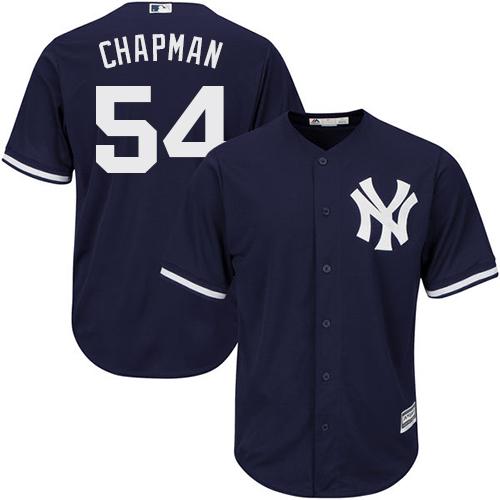 New York Yankees #54 Aroldis Chapman Navy Blue Alternate Stitched Youth MLB Jersey New York Yankees #54 Aroldis Chapman Navy Blue Alternate Stitched Youth MLB Jersey