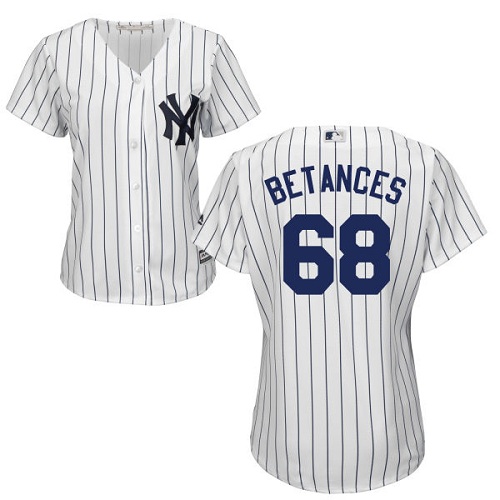 New York Yankees #68 Dellin Betances White Strip Home Womens Stitched MLB Jersey New York Yankees #68 Dellin Betances White Strip Home Womens Stitched MLB Jersey