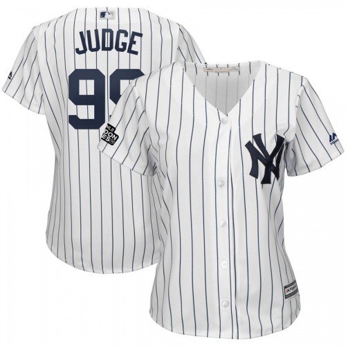 New York Yankees #99 Aaron Judge Majestic Womens 2019 London Series Cool Base Player JerseyWhite Navy New York Yankees #99 Aaron Judge Majestic Womens 2019 London Series Cool Base Player JerseyWhite Navy