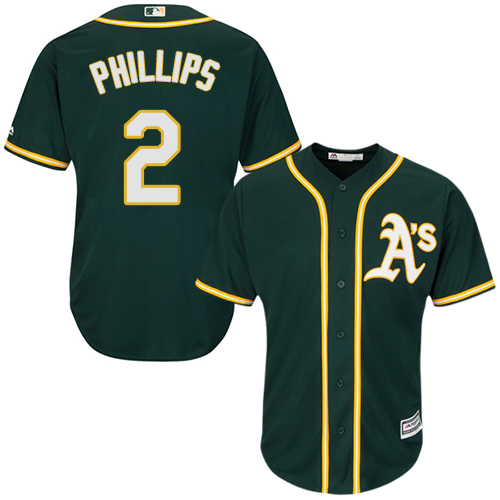 Oakland Athletics #2 Tony Phillips Green Cool Base Stitched Youth MLB Jersey Oakland Athletics #2 Tony Phillips Green Cool Base Stitched Youth MLB Jersey