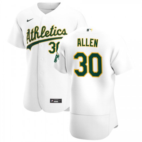Oakland Athletics #30 Austin Allen Mens Nike White Home 2020 Authentic Player MLB Jersey Oakland Athletics #30 Austin Allen Mens Nike White Home 2020 Authentic Player MLB Jersey