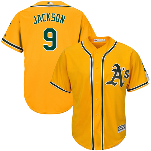 Oakland Athletics #9 Reggie Jackson Gold Cool Base Stitched Youth MLB Jersey Oakland Athletics #9 Reggie Jackson Gold Cool Base Stitched Youth MLB Jersey