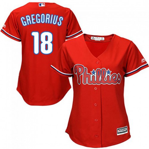 Philadelphia Phillies #18 Didi Gregorius Red Alternate Womens Stitched MLB Jersey Philadelphia Phillies #18 Didi Gregorius Red Alternate Womens Stitched MLB Jersey