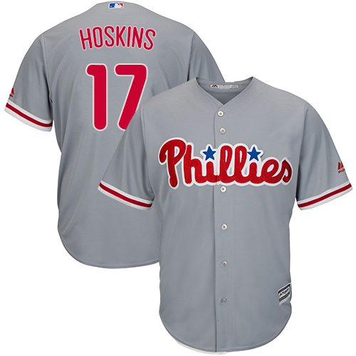 Philadelphia Phillies #17 Rhys Hoskins Grey Cool Base Stitched Youth MLB Jersey Philadelphia Phillies #17 Rhys Hoskins Grey Cool Base Stitched Youth MLB Jersey