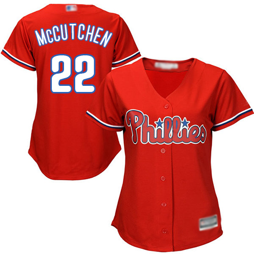 Philadelphia Phillies #22 Andrew McCutchen Red Alternate Womens Stitched MLB Jersey Philadelphia Phillies #22 Andrew McCutchen Red Alternate Womens Stitched MLB Jersey