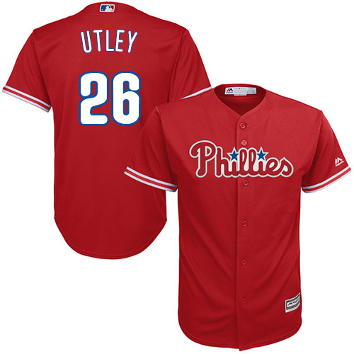 Philadelphia Phillies #26 Chase Utley Red Cool Base Stitched Youth MLB Jersey Philadelphia Phillies #26 Chase Utley Red Cool Base Stitched Youth MLB Jersey