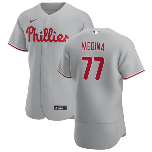 Philadelphia Phillies #77 Adonis Medina Mens Nike Gray Road 2020 Authentic Player MLB Jersey Philadelphia Phillies #77 Adonis Medina Mens Nike Gray Road 2020 Authentic Player MLB Jersey