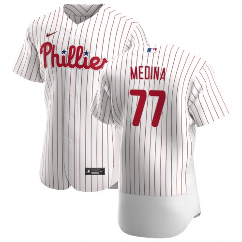 Philadelphia Phillies #77 Adonis Medina Mens Nike White Home 2020 Authentic Player MLB Jersey Philadelphia Phillies #77 Adonis Medina Mens Nike White Home 2020 Authentic Player MLB Jersey