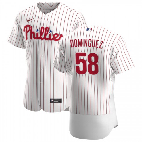 Philadelphia Phillies #58 Seranthony Dominguez Mens Nike White Home 2020 Authentic Player MLB Jersey Philadelphia Phillies #58 Seranthony Dominguez Mens Nike White Home 2020 Authentic Player MLB Jersey