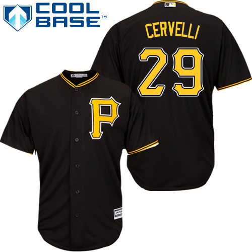 Pittsburgh Pirates #29 Francisco Cervelli Black Cool Base Stitched Youth MLB Jersey Pittsburgh Pirates #29 Francisco Cervelli Black Cool Base Stitched Youth MLB Jersey