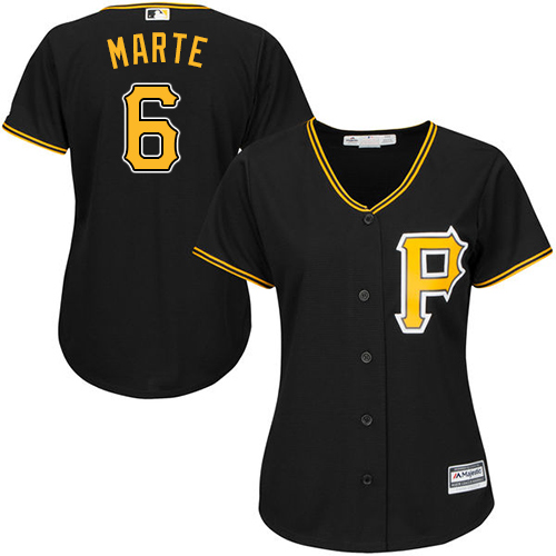 Pittsburgh Pirates #6 Starling Marte Black Alternate Womens Stitched MLB Jersey Pittsburgh Pirates #6 Starling Marte Black Alternate Womens Stitched MLB Jersey