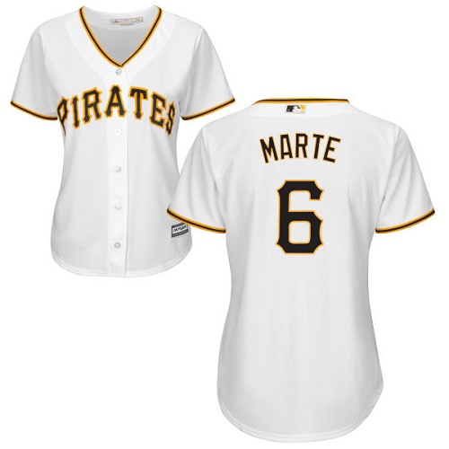 Pittsburgh Pirates #6 Starling Marte White Home Womens Stitched MLB Jersey Pittsburgh Pirates #6 Starling Marte White Home Womens Stitched MLB Jersey