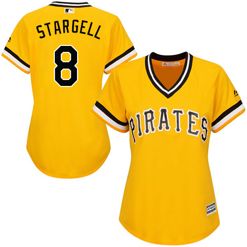 Pittsburgh Pirates #8 Willie Stargell Gold Alternate Womens Stitched MLB Jersey Pittsburgh Pirates #8 Willie Stargell Gold Alternate Womens Stitched MLB Jersey