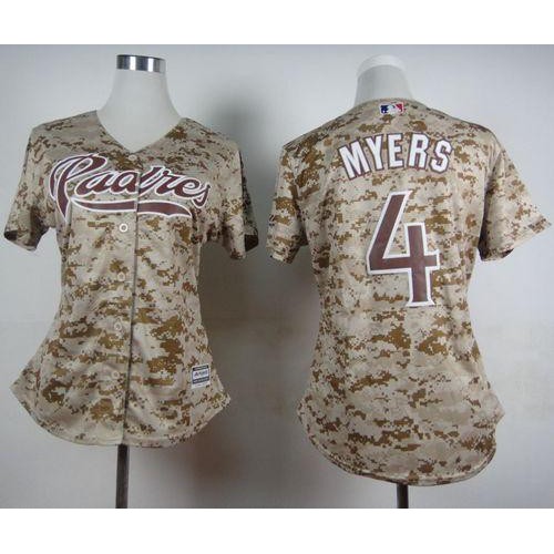 San Diego Padres #4 Wil Myers Camo Alternate 2 Womens Stitched MLB Jersey San Diego Padres #4 Wil Myers Camo Alternate 2 Womens Stitched MLB Jersey