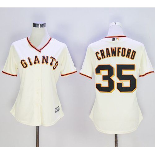 San Francisco Giants #35 Brandon Crawford Cream Home Womens Stitched MLB Jersey San Francisco Giants #35 Brandon Crawford Cream Home Womens Stitched MLB Jersey