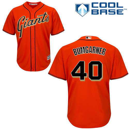 San Francisco Giants #40 Madison Bumgarner Orange Alternate Stitched Youth MLB Jersey San Francisco Giants #40 Madison Bumgarner Orange Alternate Stitched Youth MLB Jersey