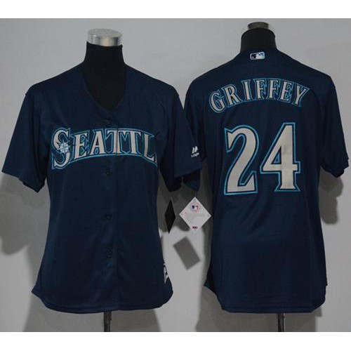Seattle Mariners #24 Ken Griffey Navy Blue Alternate Womens Stitched MLB Jersey Seattle Mariners #24 Ken Griffey Navy Blue Alternate Womens Stitched MLB Jersey