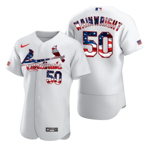 St.Louis Cardinals #50 Adam Wainwright Mens Nike White Fluttering USA Flag Limited Edition Authentic MLB Jersey St.Louis Cardinals #50 Adam Wainwright Mens Nike White Fluttering USA Flag Limited Edition Authentic MLB Jersey