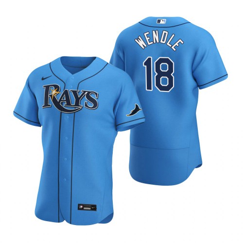 Tampa Bay Rays #18 Joey Wendle Mens Nike Light Blue Alternate 2020 Authentic Player MLB Jersey Tampa Bay Rays #18 Joey Wendle Mens Nike Light Blue Alternate 2020 Authentic Player MLB Jersey
