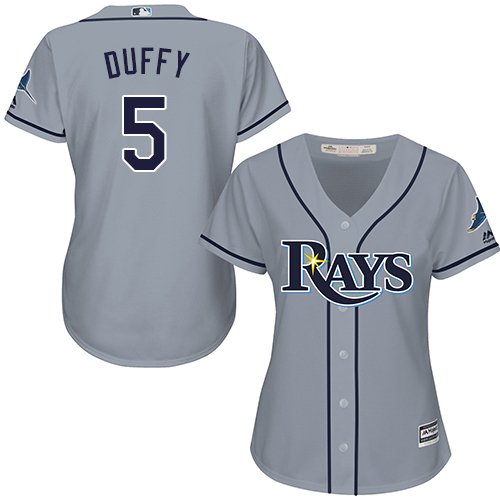 Tampa Bay Rays #5 Matt Duffy Grey Road Womens Stitched MLB Jersey Tampa Bay Rays #5 Matt Duffy Grey Road Womens Stitched MLB Jersey