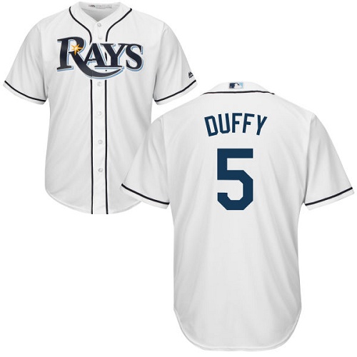 Tampa Bay Rays #5 Matt Duffy White Cool Base Stitched Youth MLB Jersey Tampa Bay Rays #5 Matt Duffy White Cool Base Stitched Youth MLB Jersey