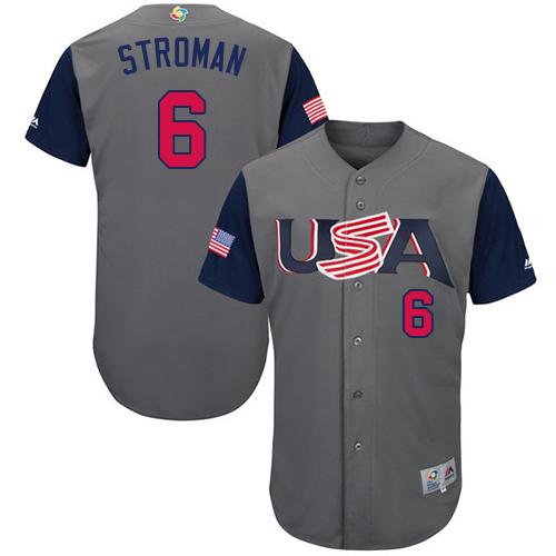Team USA #6 Marcus Stroman Gray 2017 World MLB Classic Authentic Stitched Youth MLB Jersey Team USA #6 Marcus Stroman Gray 2017 World MLB Classic Authentic Stitched Youth MLB Jersey