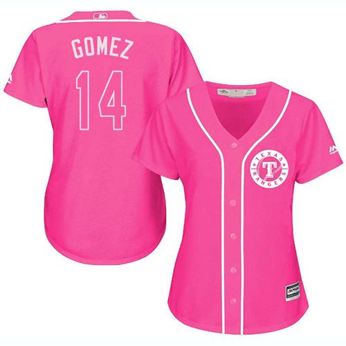 Texas Rangers #14 Carlos Gomez Pink Fashion Womens Stitched MLB Jersey Texas Rangers #14 Carlos Gomez Pink Fashion Womens Stitched MLB Jersey