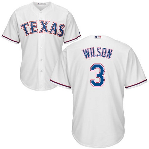 Texas Rangers #3 Russell Wilson White Cool Base Stitched Youth MLB Jersey Texas Rangers #3 Russell Wilson White Cool Base Stitched Youth MLB Jersey