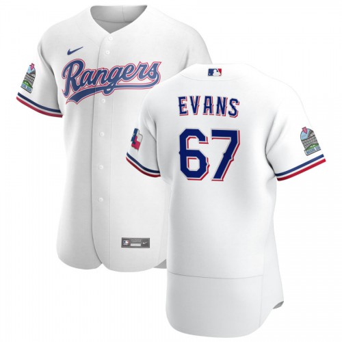 Texas Rangers #67 Demarcus Evans Mens Nike White Home 2020 Authentic Patch Player MLB Jersey Texas Rangers #67 Demarcus Evans Mens Nike White Home 2020 Authentic Patch Player MLB Jersey