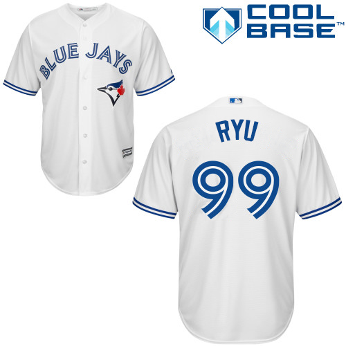 Toronto Blue Jays #99 Hyun-Jin Ryu White New Cool Base Stitched Youth MLB Jersey Toronto Blue Jays #99 Hyun-Jin Ryu White New Cool Base Stitched Youth MLB Jersey