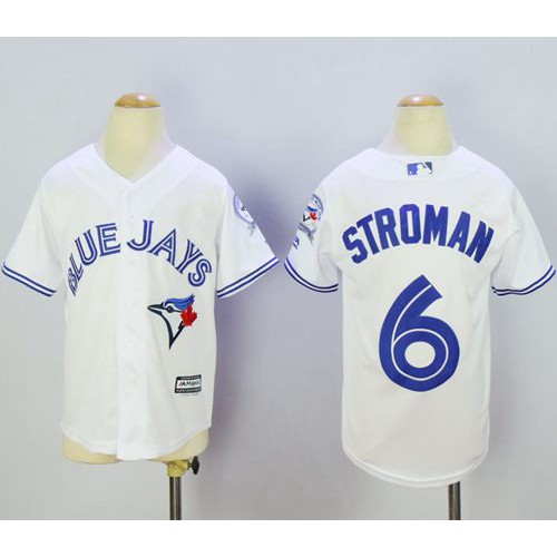 Toronto Blue Jays #6 Marcus Stroman White Cool Base Stitched Youth MLB Jersey Toronto Blue Jays #6 Marcus Stroman White Cool Base Stitched Youth MLB Jersey