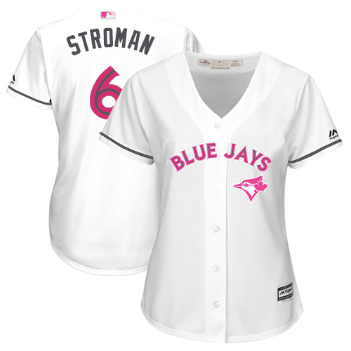 Toronto Blue Jays #6 Marcus Stroman White Mothers Day Cool Base Womens Stitched MLB Jersey Toronto Blue Jays #6 Marcus Stroman White Mothers Day Cool Base Womens Stitched MLB Jersey