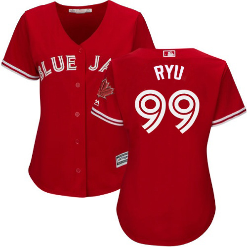 Toronto Blue Jays #99 Hyun-Jin Ryu Red Canada Day Womens Stitched MLB Jersey Toronto Blue Jays #99 Hyun-Jin Ryu Red Canada Day Womens Stitched MLB Jersey