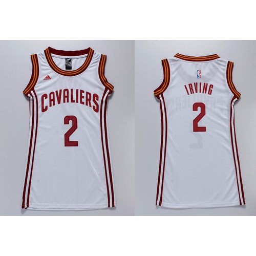 Womens Cavaliers #2 Kyrie Irving White Dress Stitched NBA Jersey Womens Cavaliers #2 Kyrie Irving White Dress Stitched NBA Jersey