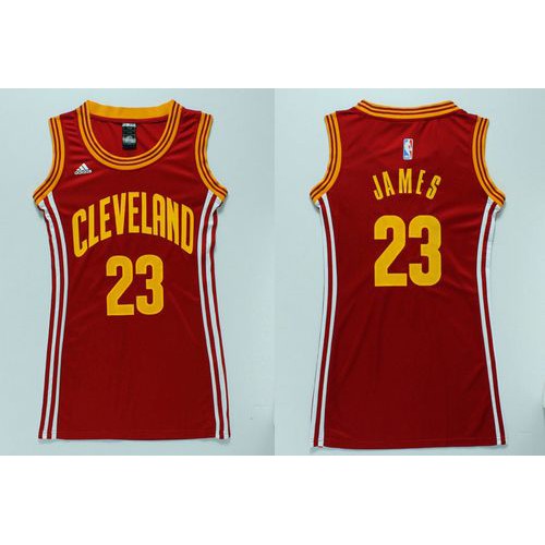 Womens Cavaliers #23 LeBron James Red Dress Stitched NBA Jersey Womens Cavaliers #23 LeBron James Red Dress Stitched NBA Jersey