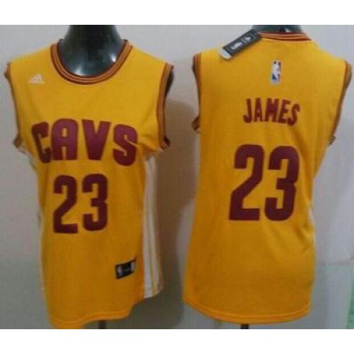 Womens Cleveland Cavaliers #23 LeBron James Gold Alternate Stitched NBA Jersey Womens Cleveland Cavaliers #23 LeBron James Gold Alternate Stitched NBA Jersey