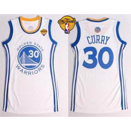 Womens Warriors #30 Stephen Curry White The Finals Patch Dress Stitched NBA Jersey Womens Warriors #30 Stephen Curry White The Finals Patch Dress Stitched NBA Jersey